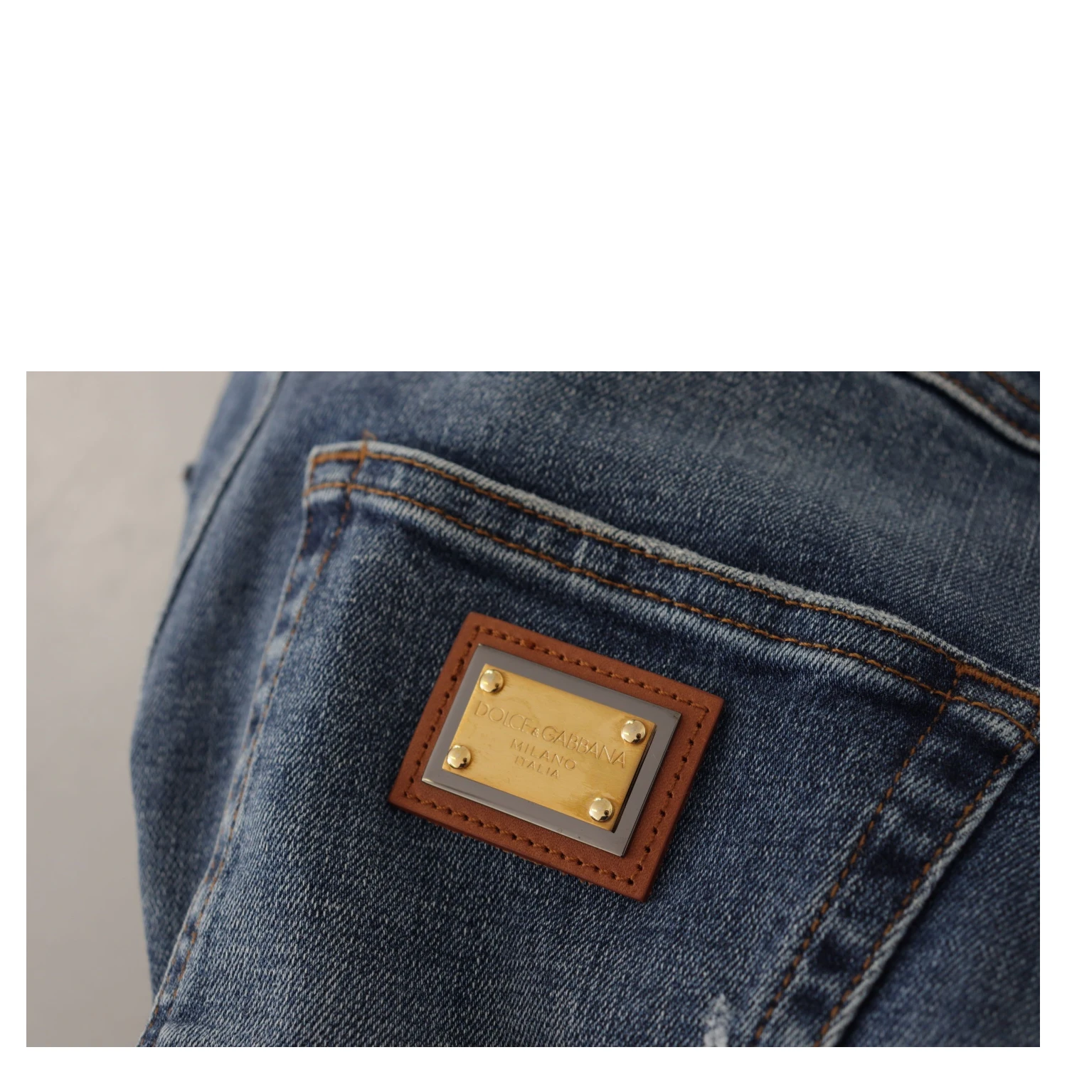 Blue Denim Crystal Embellished Pants Jeans