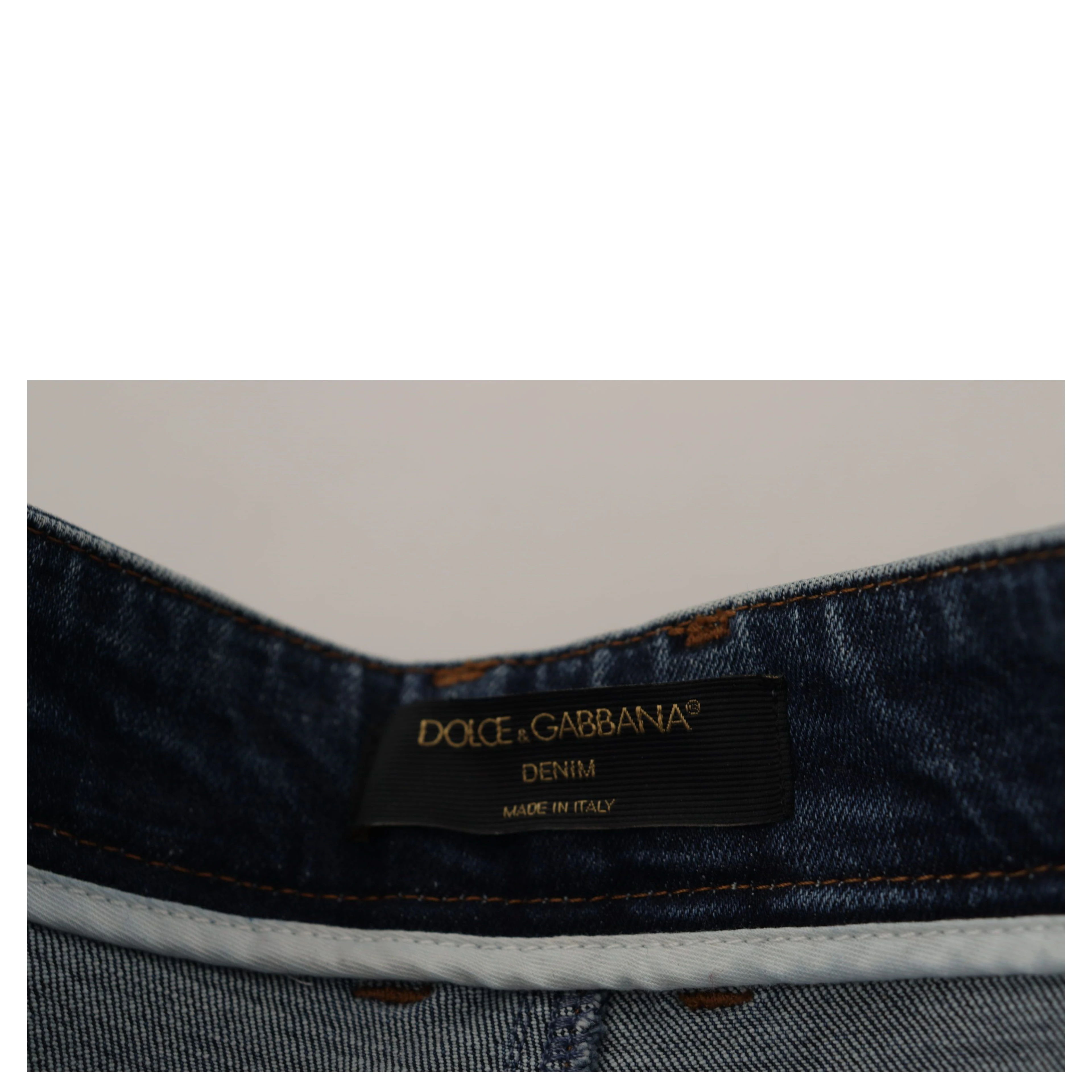 Blue Denim Crystal Embellished Pants Jeans