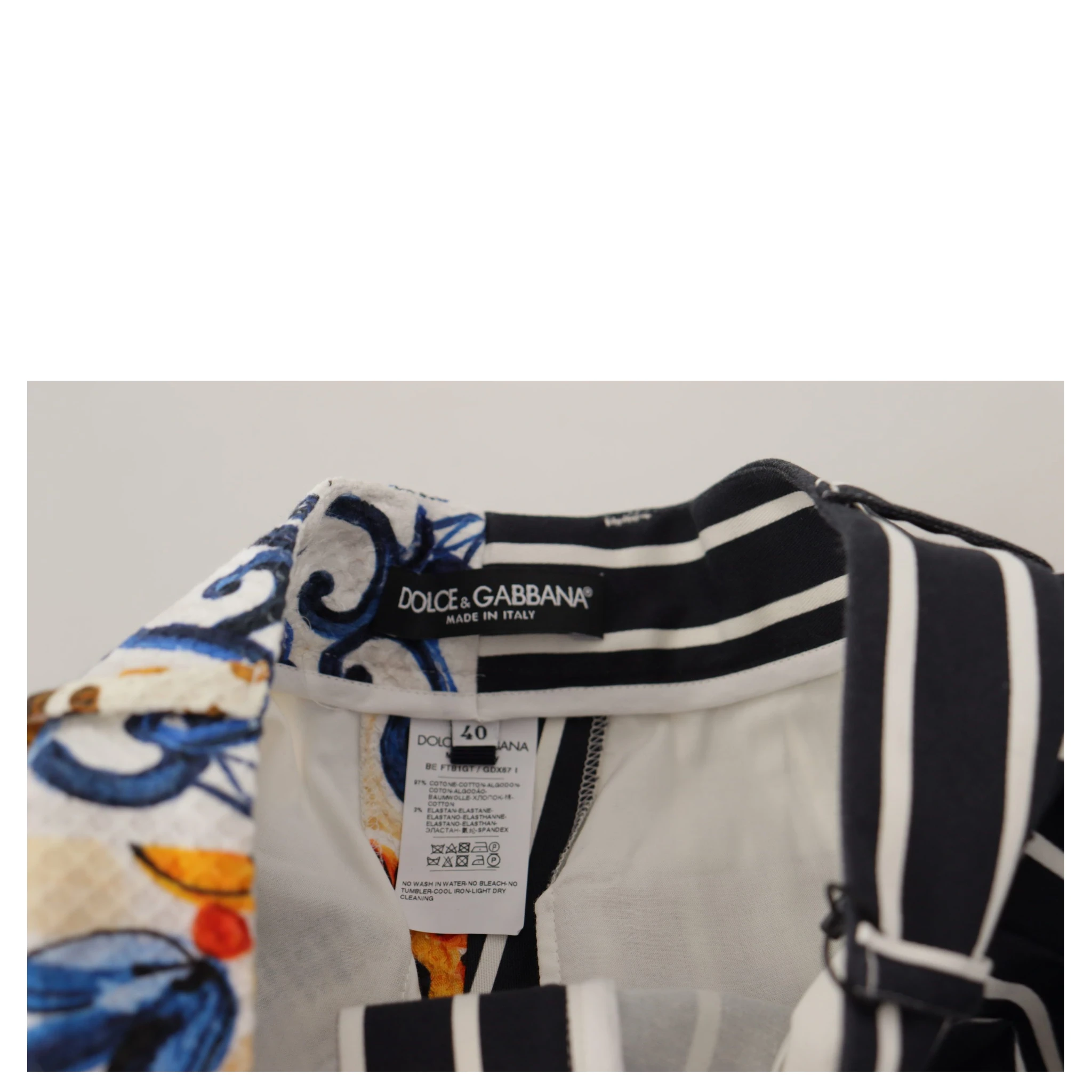 Multicolor Stripes Majolica Bermuda Shorts