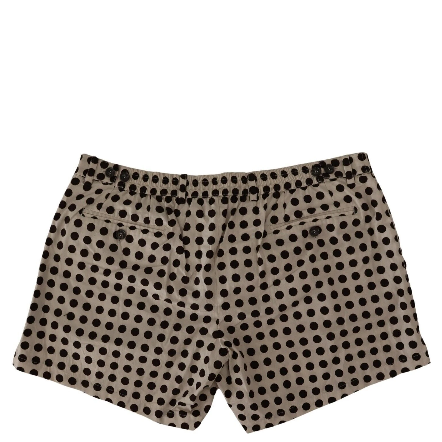 Black White Polka Dots Cotton Linen Shorts