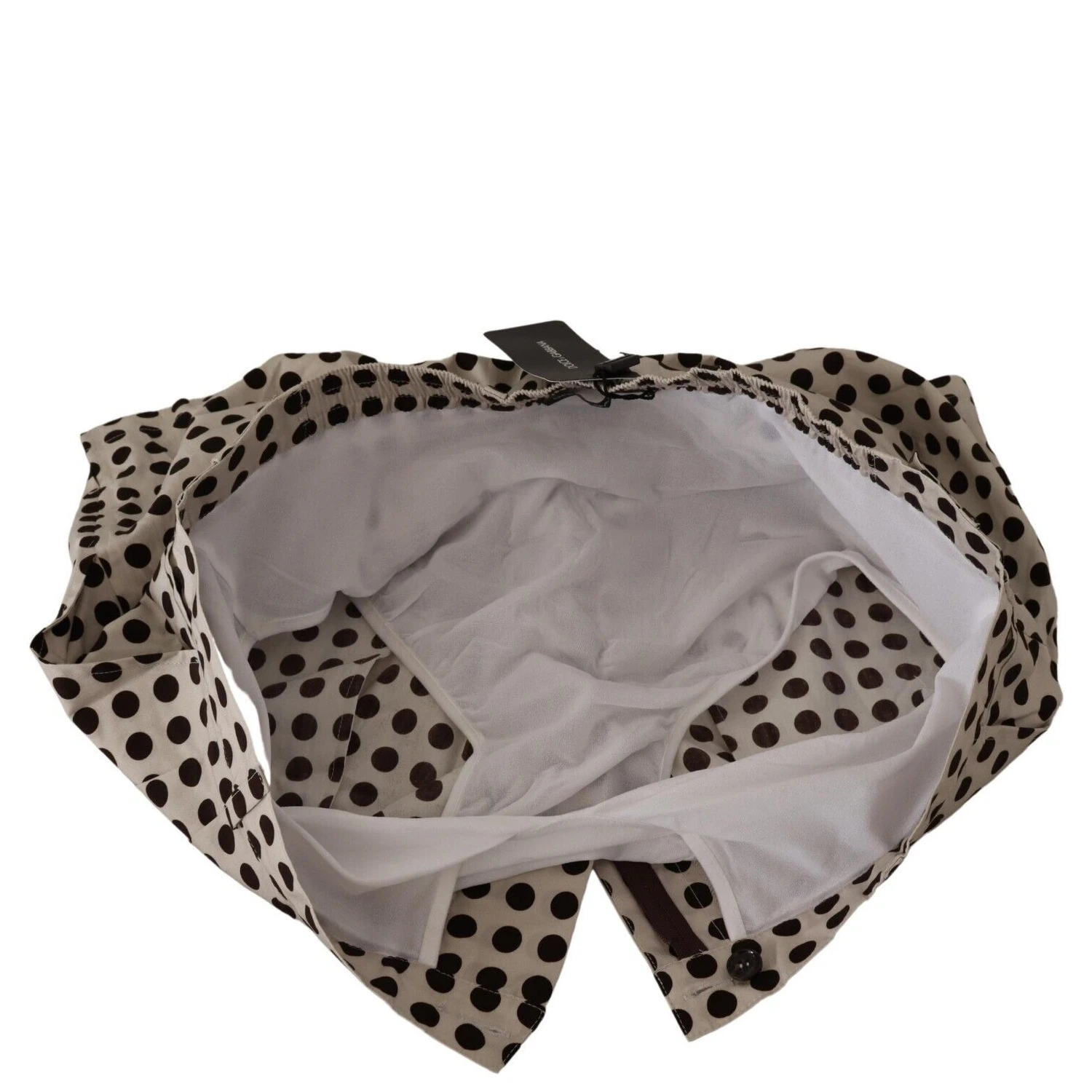 Black White Polka Dots Cotton Linen Shorts