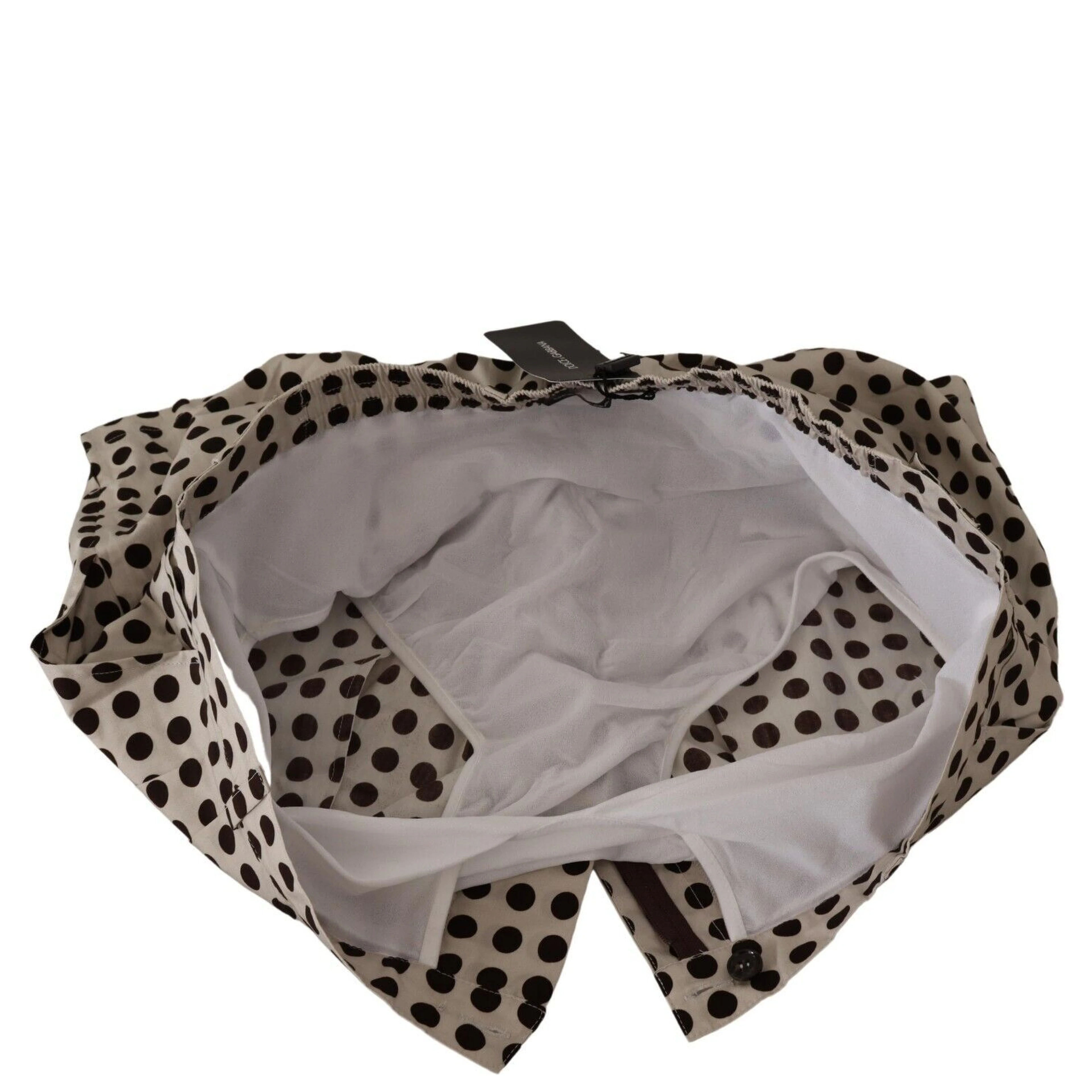 Black White Polka Dots Cotton Linen Shorts