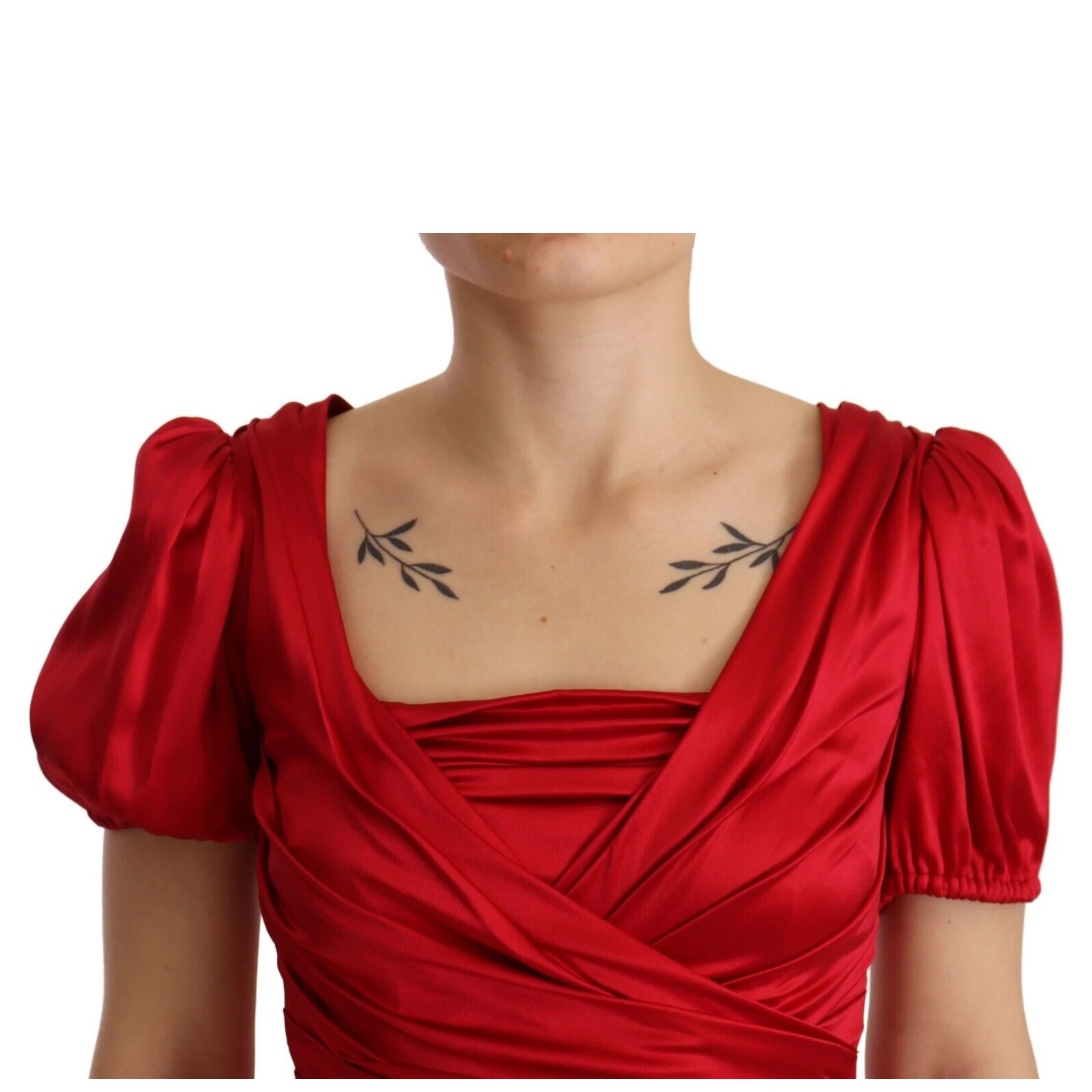 Red Silk Stretch Sheath Mermaid Gown Dress
