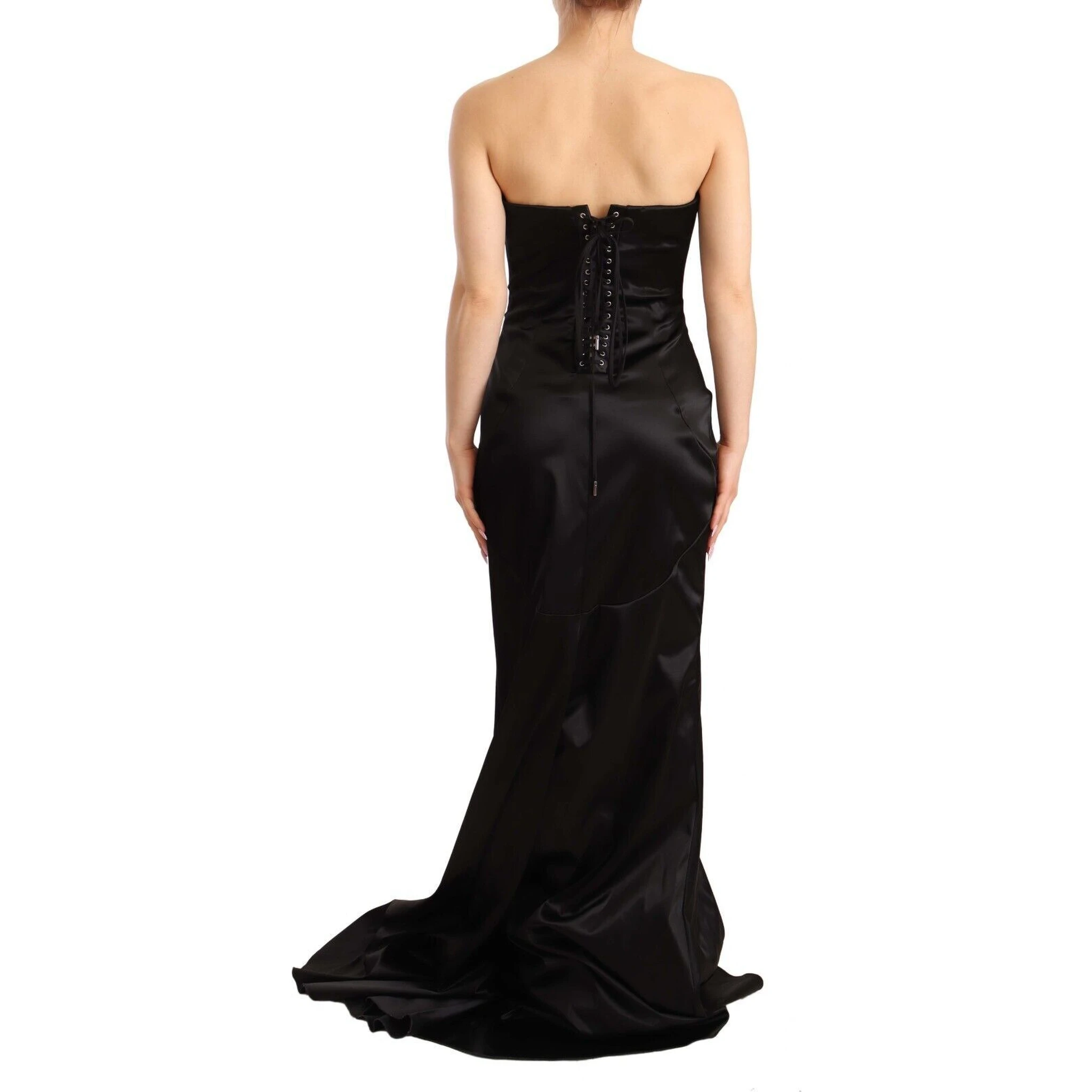 Black Silk Stretch Sheath Mermaid Gown Dress