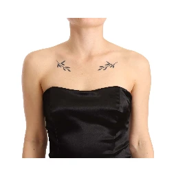 Black Silk Stretch Sheath Mermaid Gown Dress