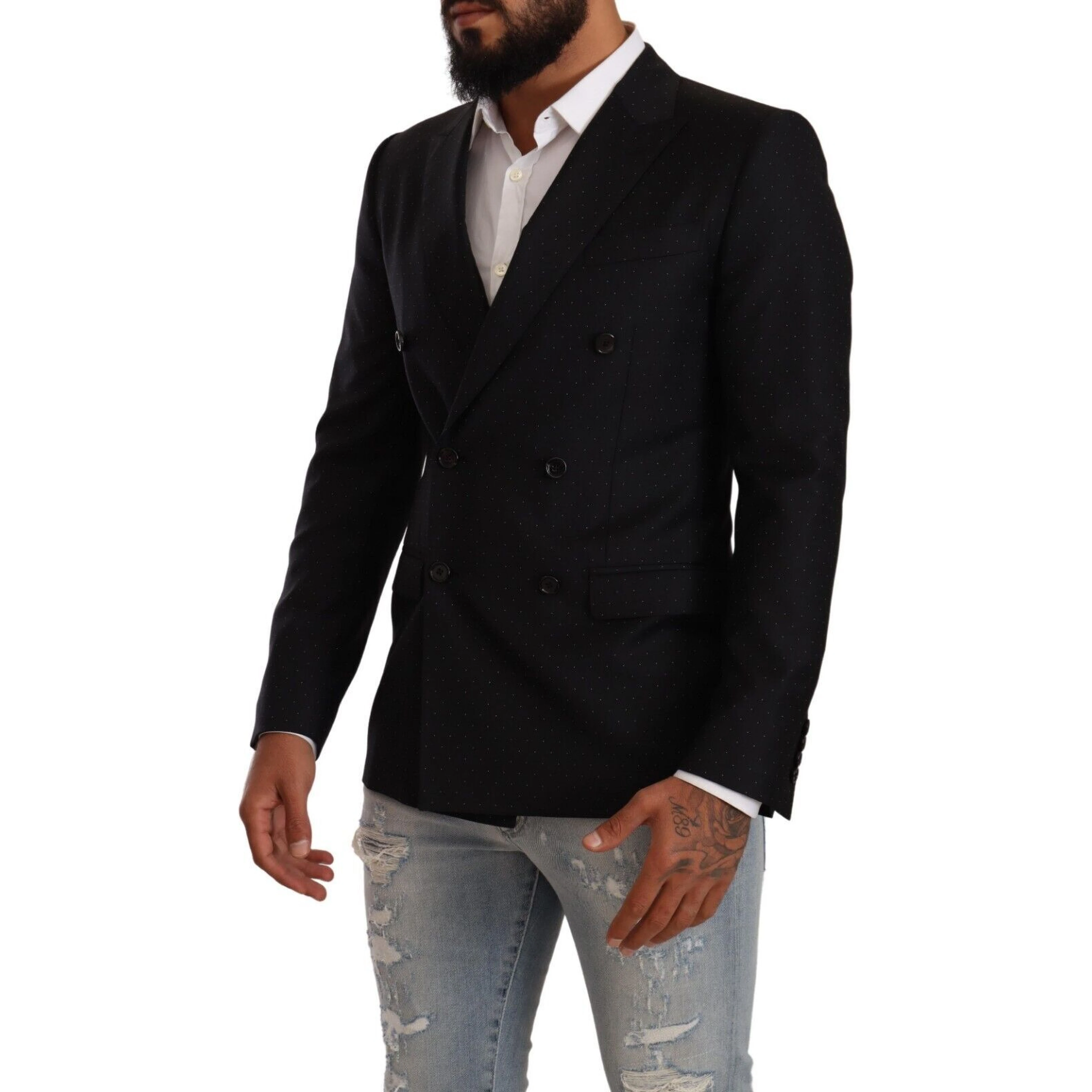 Black Dotted Double Breasted MARTINI Jacket
