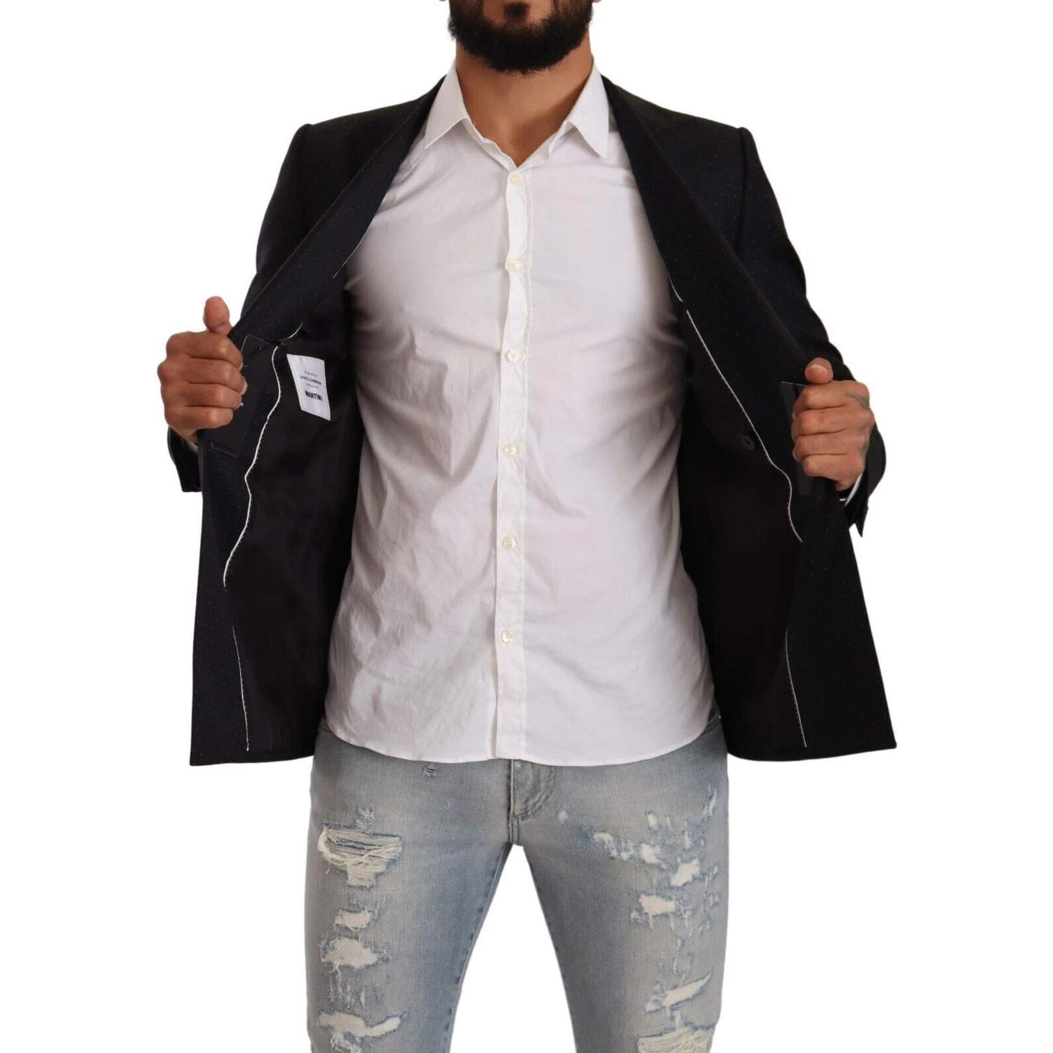 Black Dotted Double Breasted MARTINI Jacket