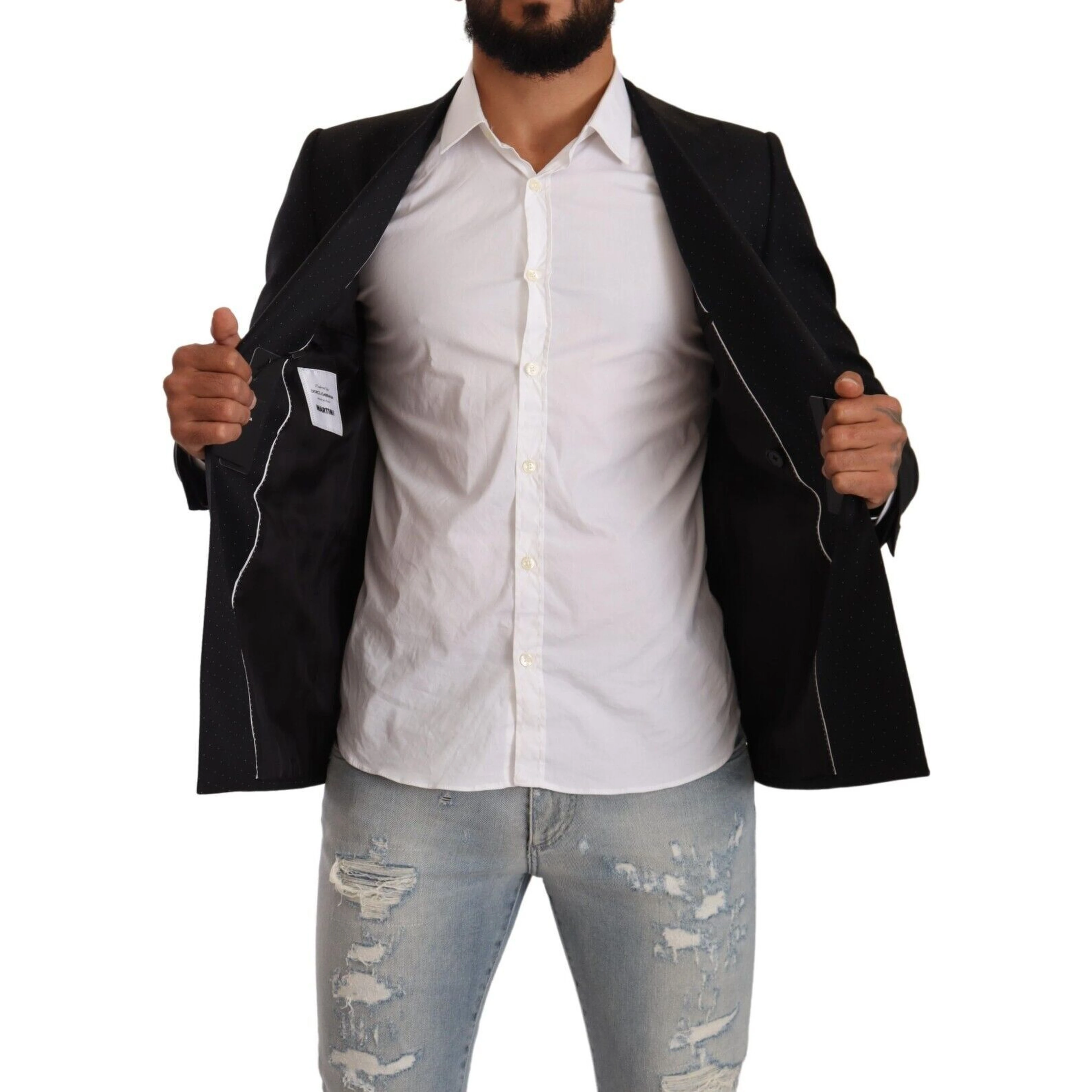 Black Dotted Double Breasted MARTINI Jacket