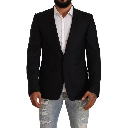 Black Wool Single Breasted Suit GOLD Jacket