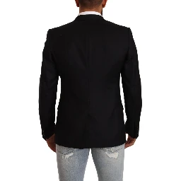 Black Wool Single Breasted Suit GOLD Jacket