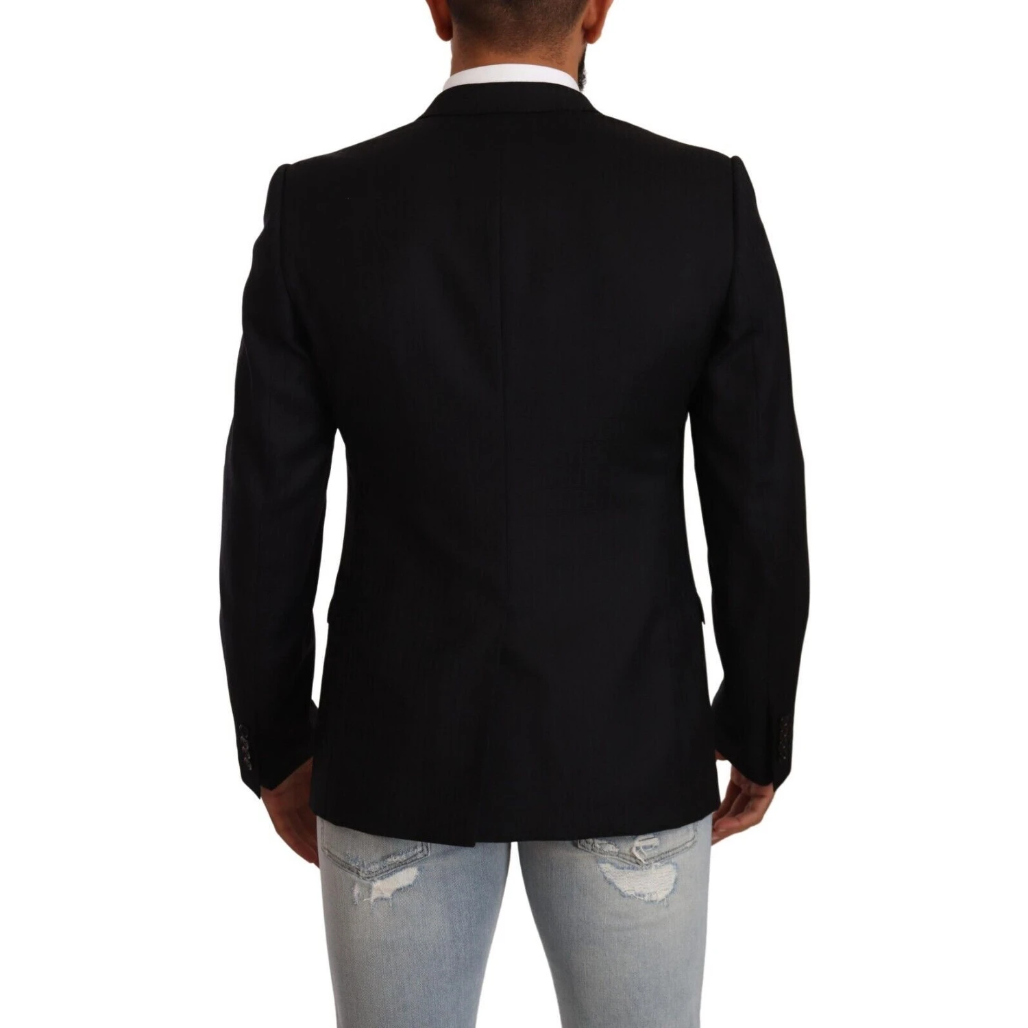 Black Wool Single Breasted Suit GOLD Jacket
