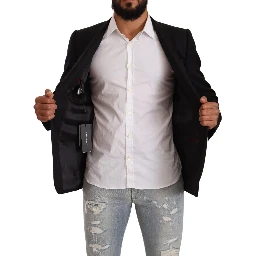 Black Wool Single Breasted Suit GOLD Jacket