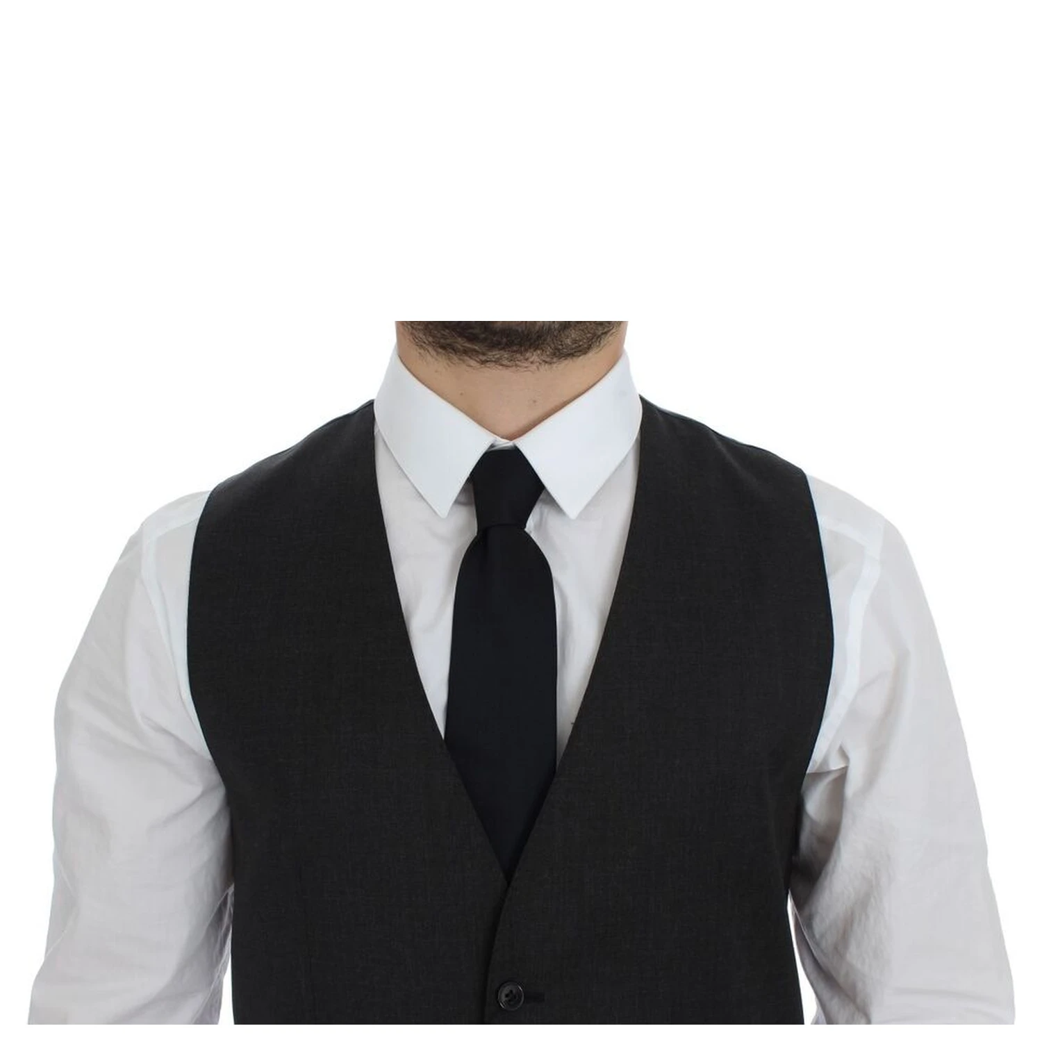 Gray Wool Formal Dress Vest Gilet Weste