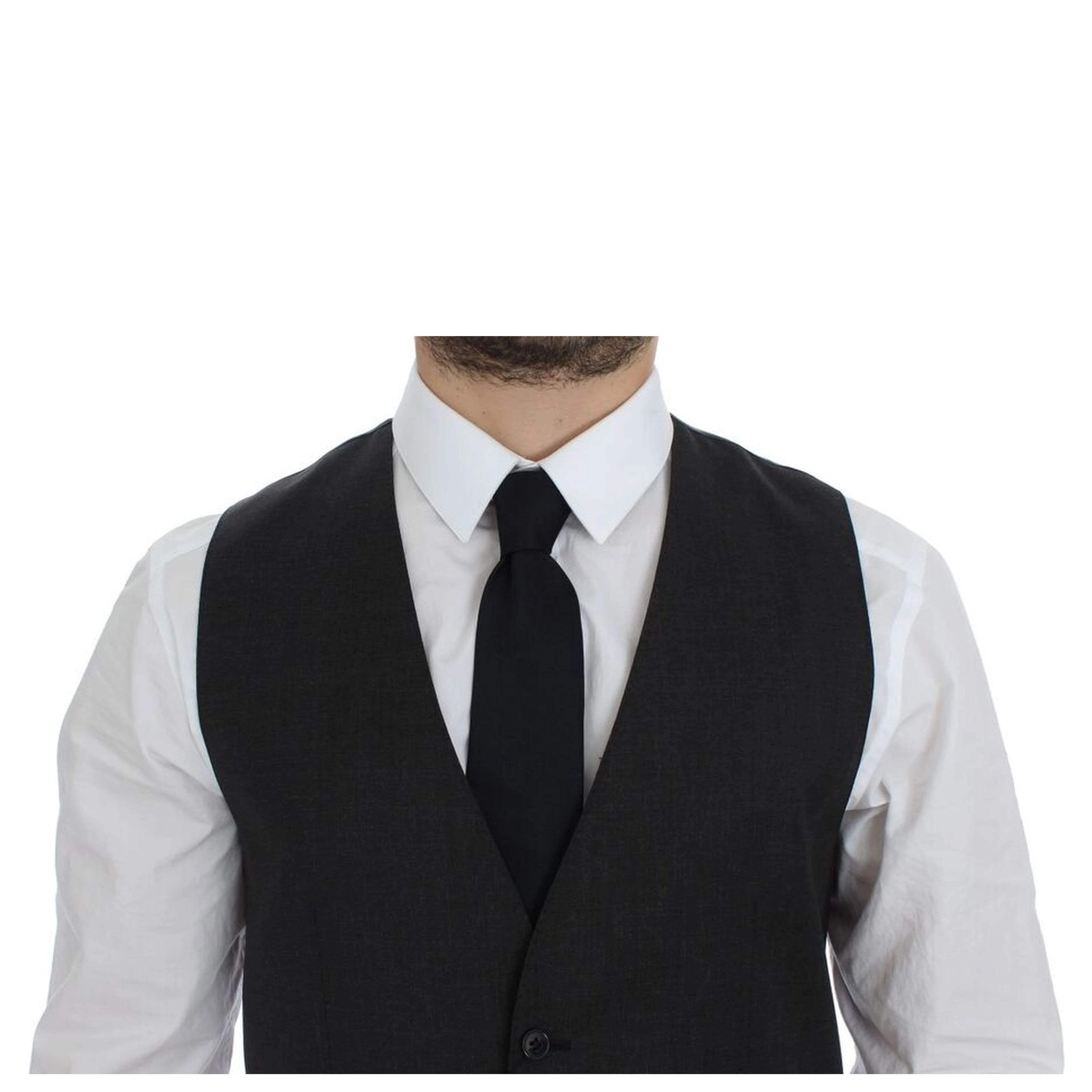 Gray Wool Formal Dress Vest Gilet Weste