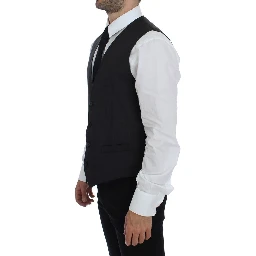 Gray Wool Formal Dress Vest Gilet Weste