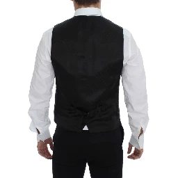 Gray Wool Formal Dress Vest Gilet Weste