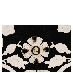 Black Crystal Floral Pencil Skirt