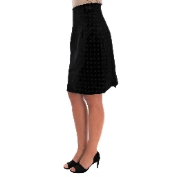 Dark Green Baroque Velvet Pencil Skirt