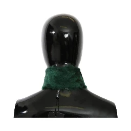Green Fur Neck Collar Wrap Lambskin Scarf