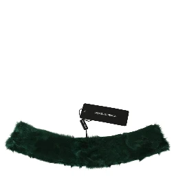 Green Fur Neck Collar Wrap Lambskin Scarf