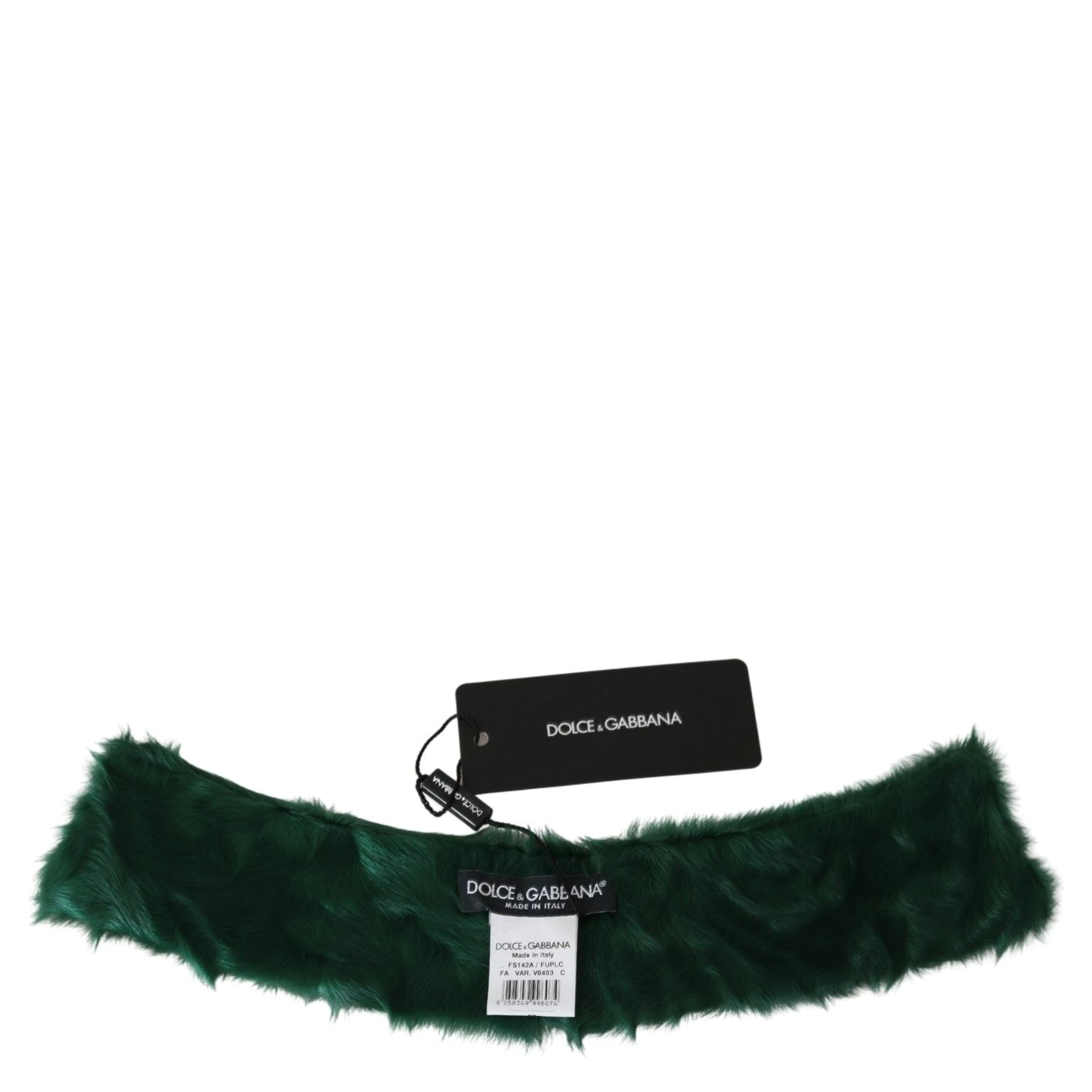 Green Fur Neck Collar Wrap Lambskin Scarf