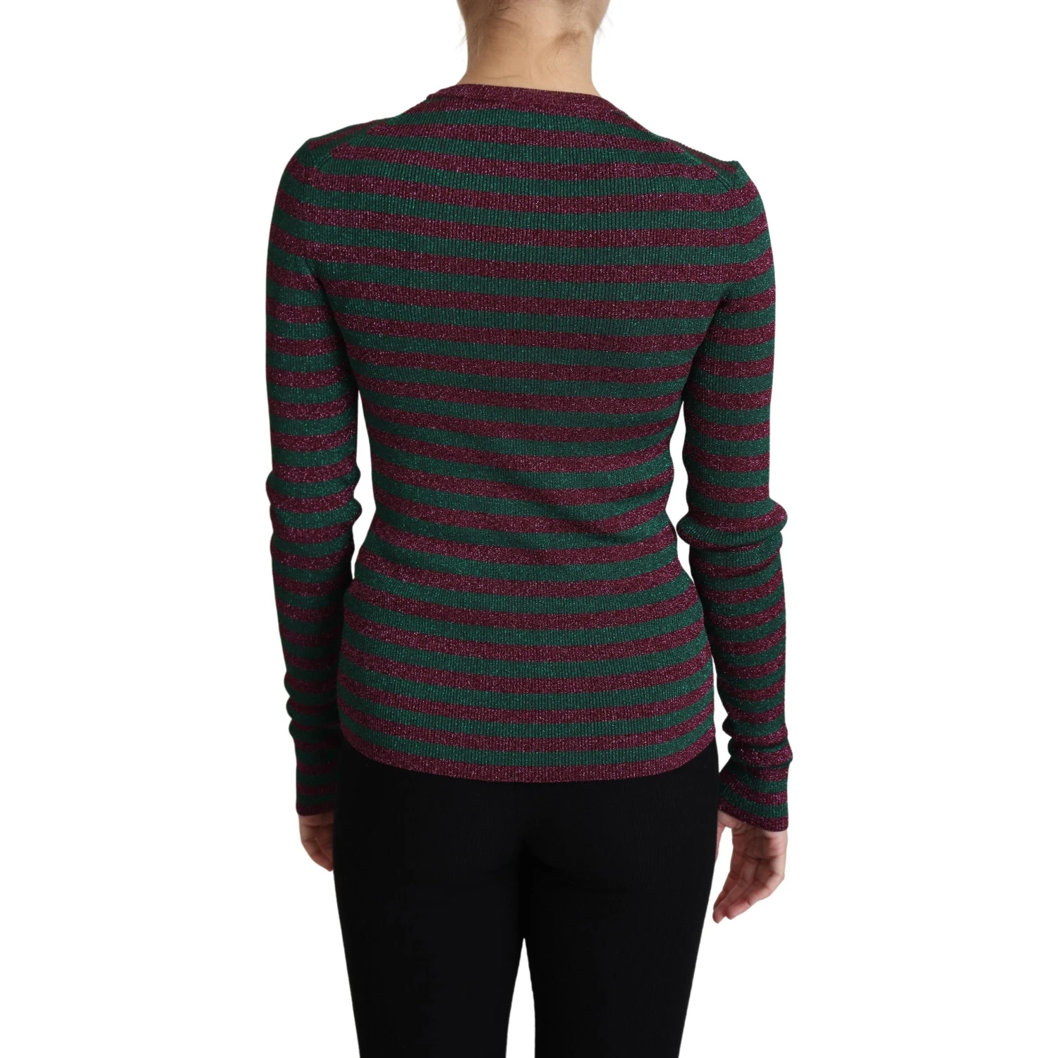 Multicolor Stripes Crew Neck Pullover Sweater