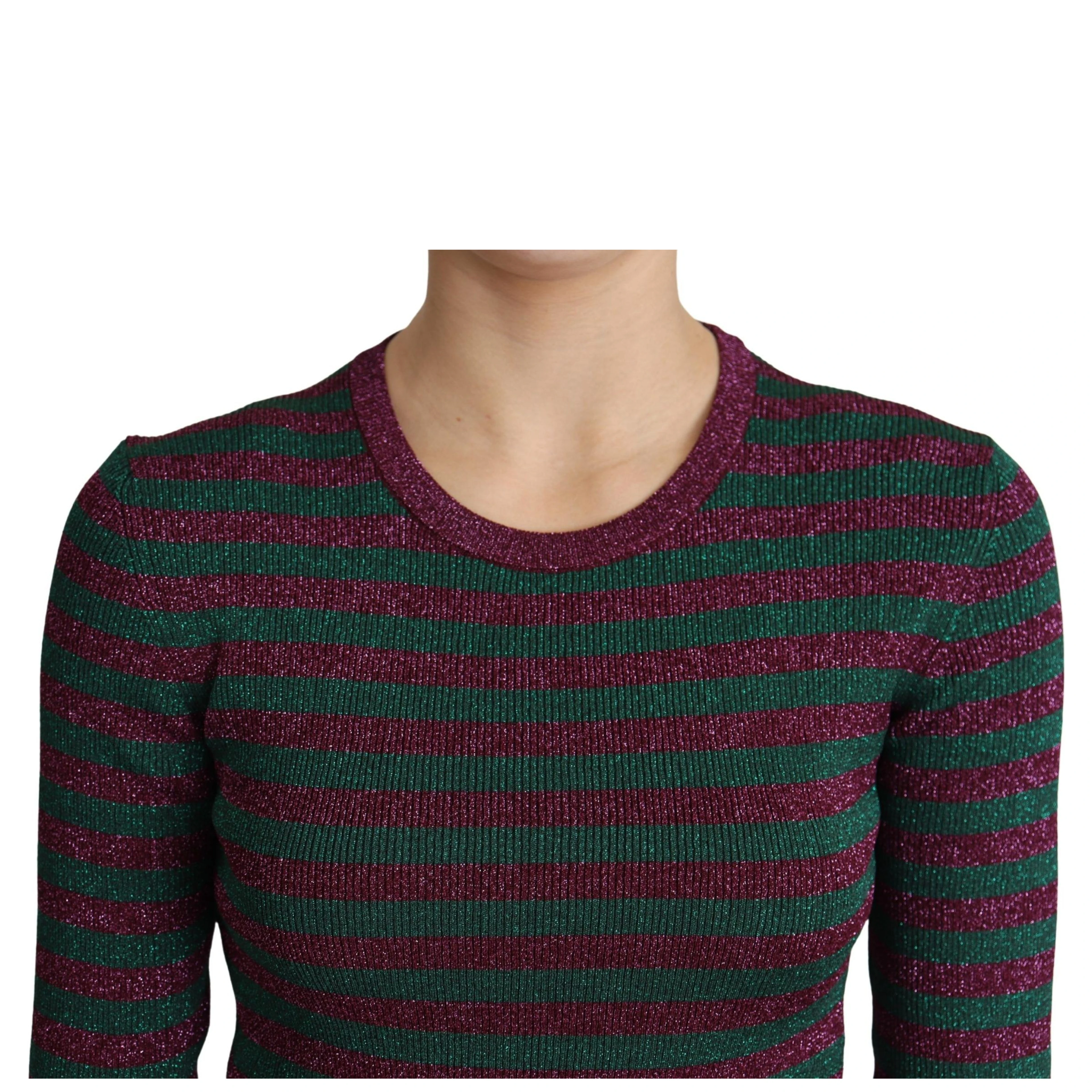 Multicolor Stripes Crew Neck Pullover Sweater