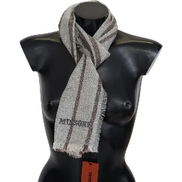 Multicolor Striped Wool Unisex Neck Wrap Scarf