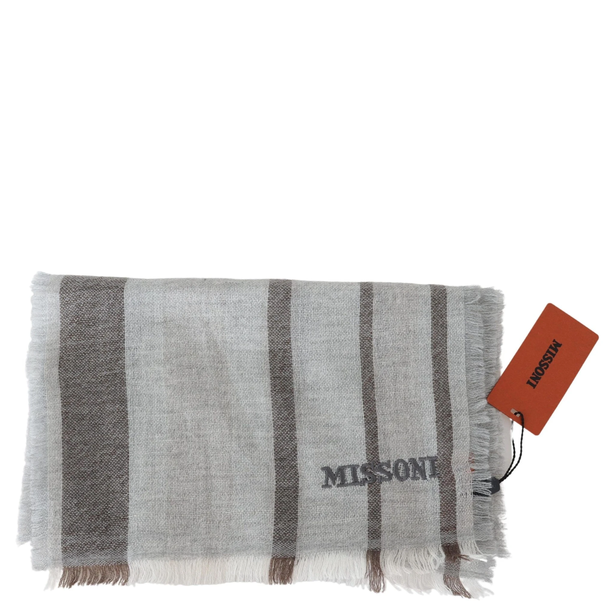 Multicolor Striped Wool Unisex Neck Wrap Scarf