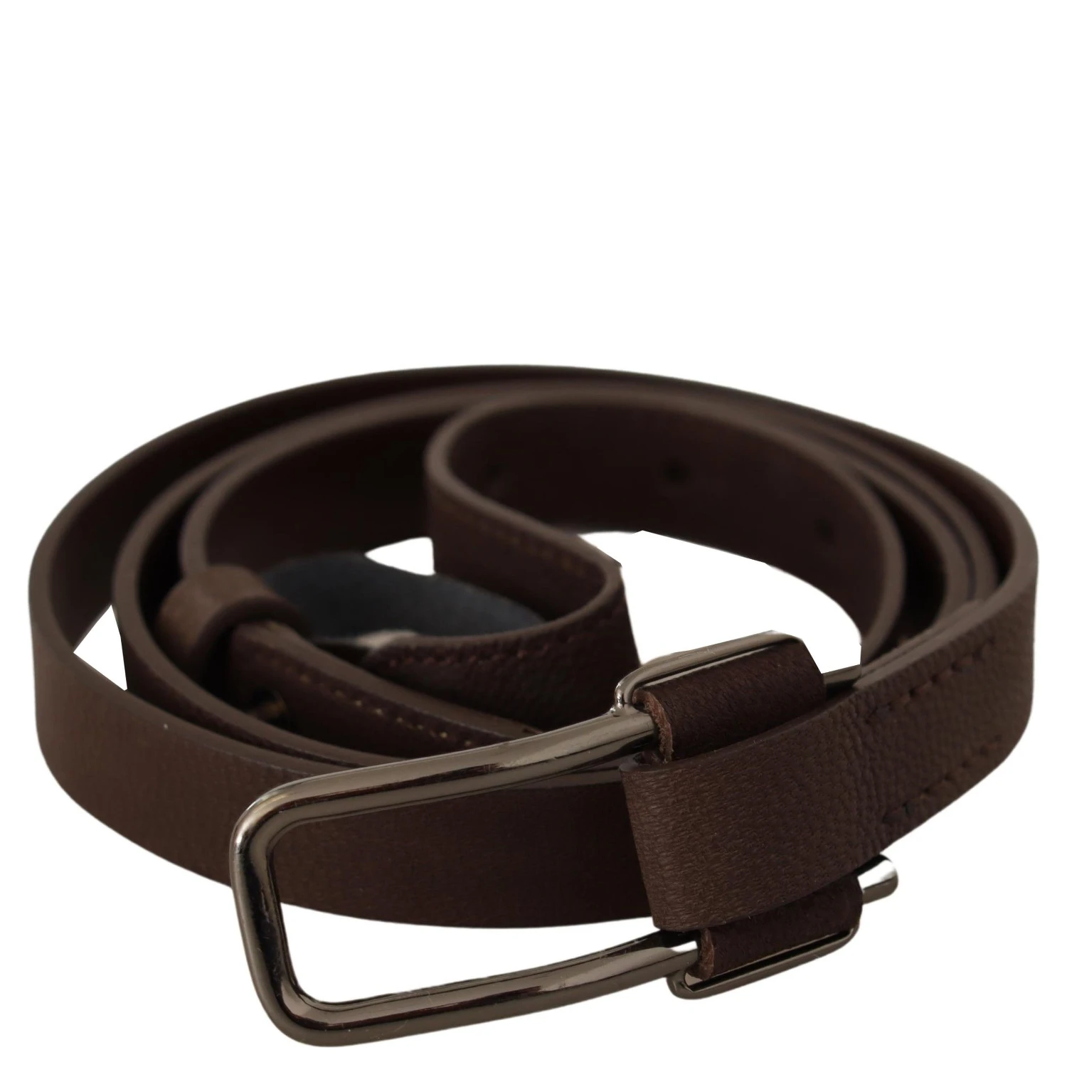 Brown WX Silver Metal Buckle Belt