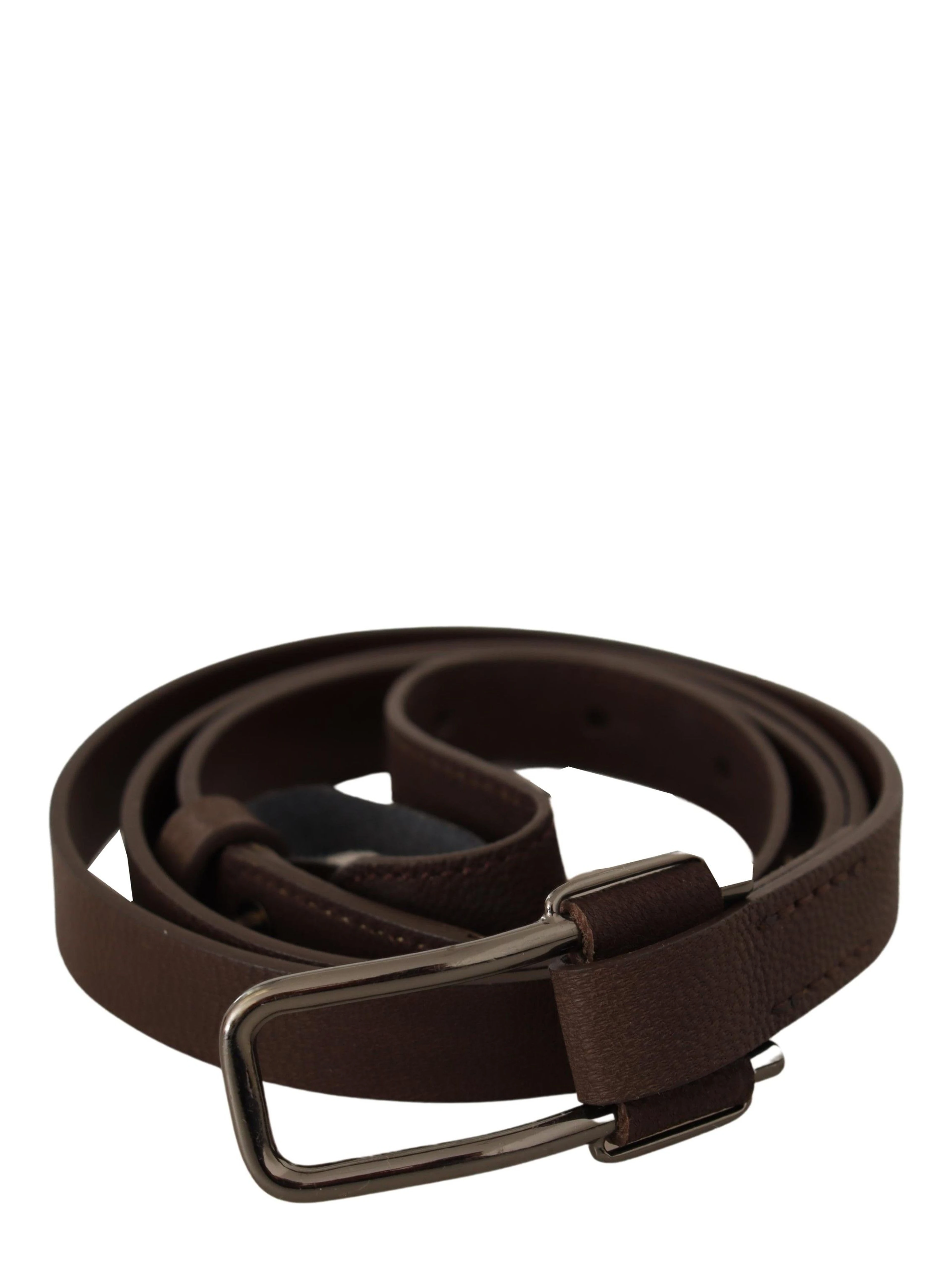 Brown WX Silver Metal Buckle Belt