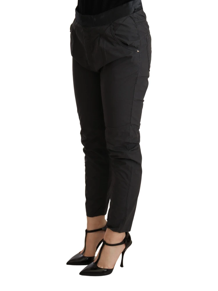 Gray Mid Waist Slim Fit Skinny Cotton Trouser alternative