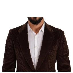 Brown Corduroy Slim Fit Coat DG Logo Blazer