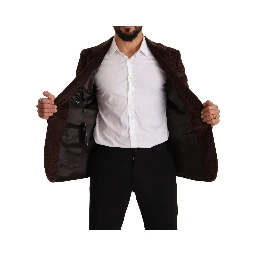 Brown Corduroy Slim Fit Coat DG Logo Blazer
