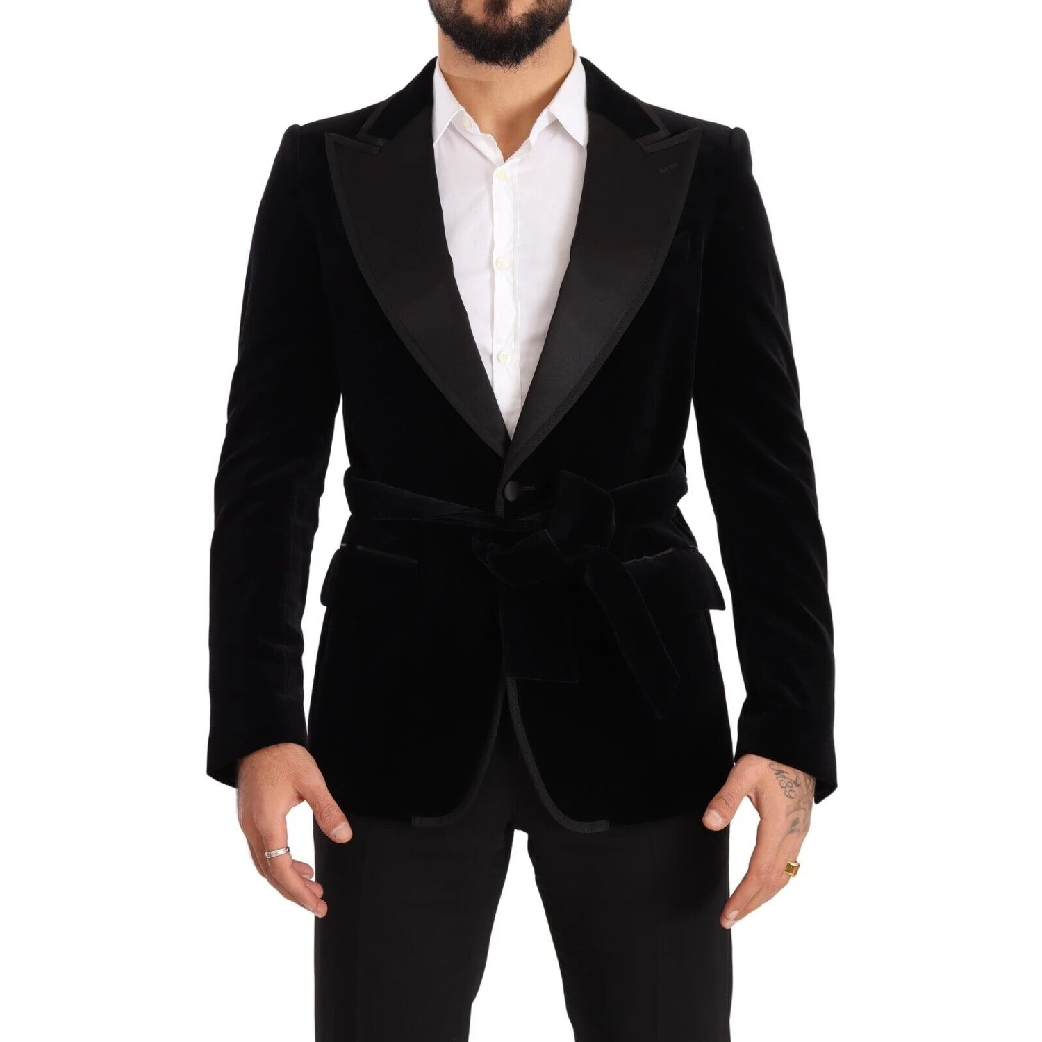 Black Velvet Single Breasted One Button Blazer