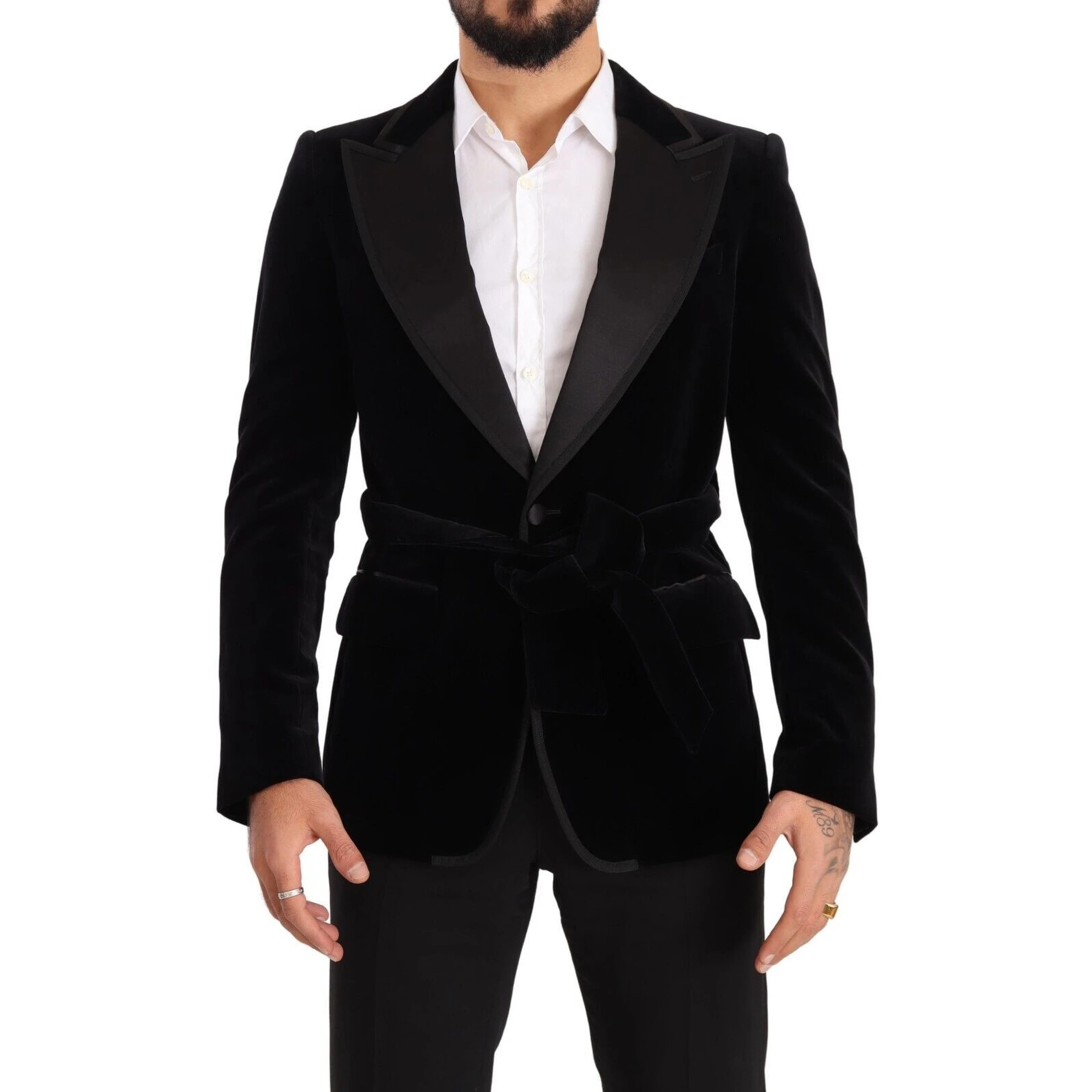Black Velvet Single Breasted One Button Blazer