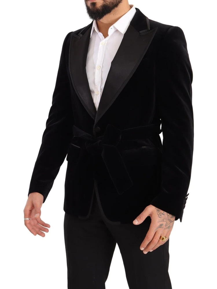 Black Velvet Single Breasted One Button Blazer alternative