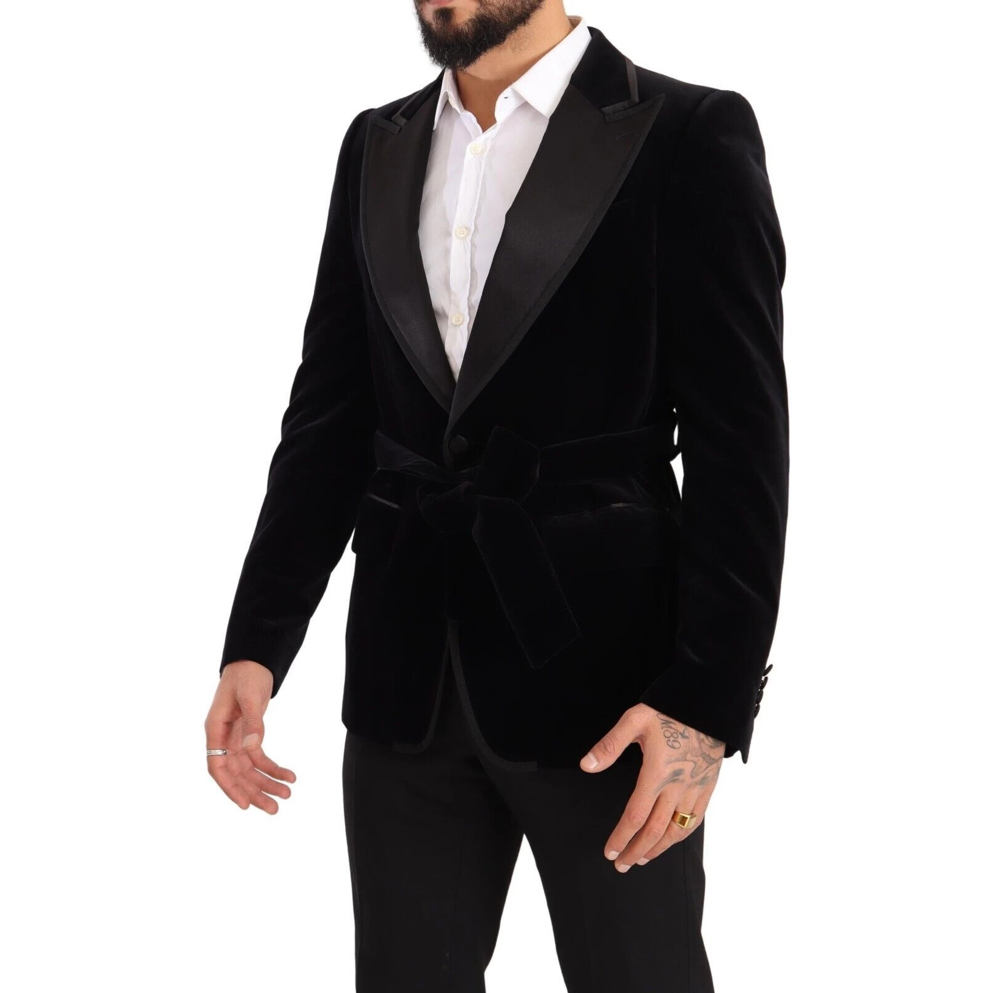 Black Velvet Single Breasted One Button Blazer