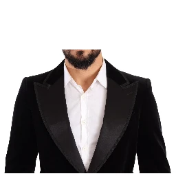 Black Velvet Single Breasted One Button Blazer