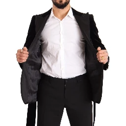 Black Velvet Single Breasted One Button Blazer