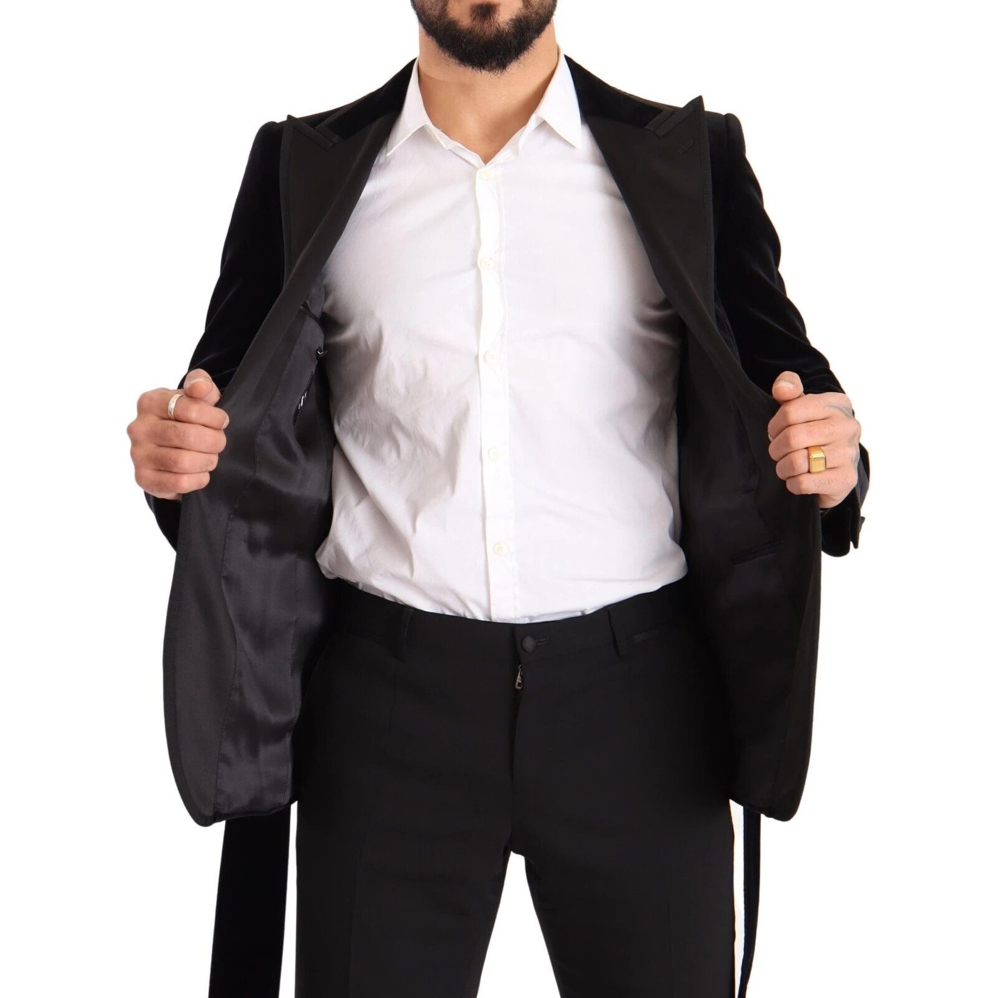 Black Velvet Single Breasted One Button Blazer