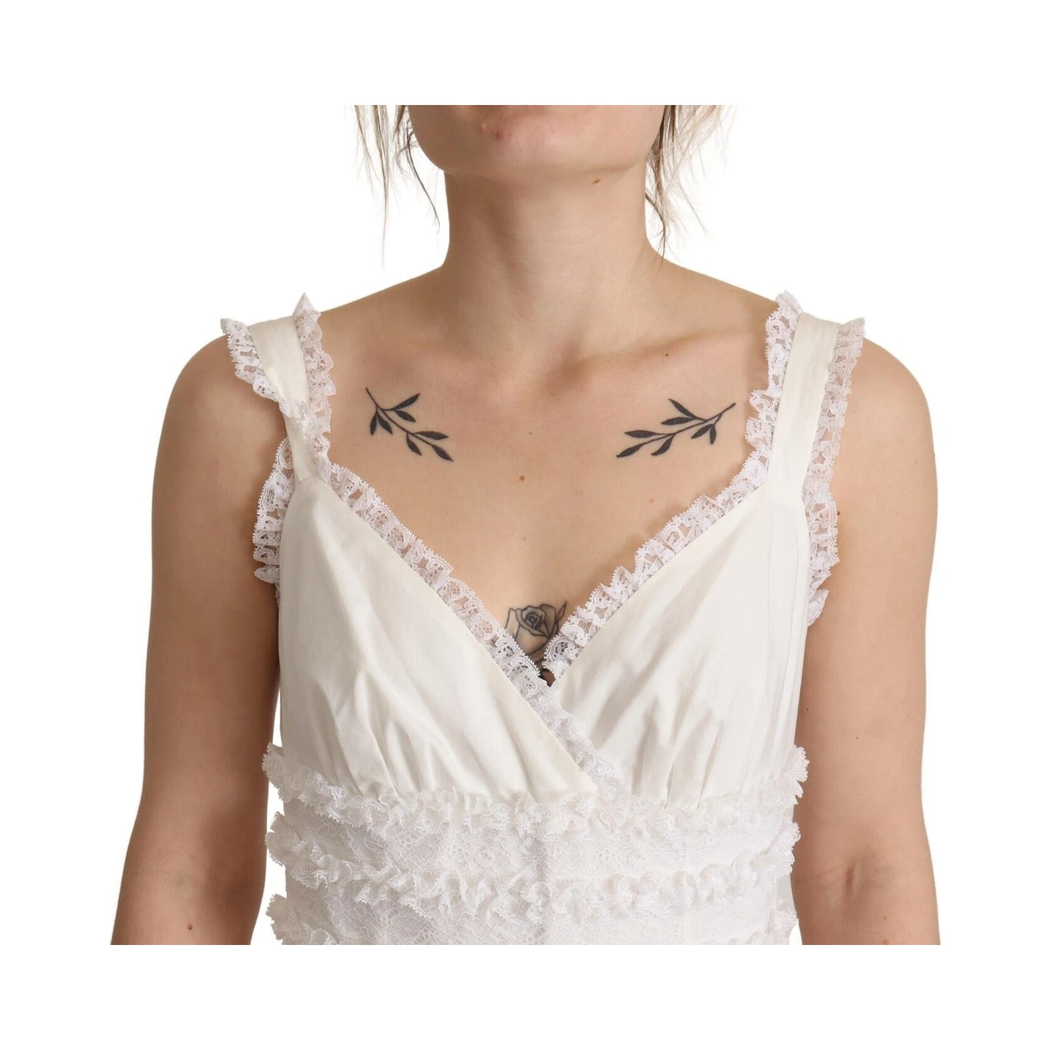 White Cotton Tiered Long Maxi A-line Dress