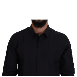 Black Gold Cotton Slim Fit Dress Mens Shirt