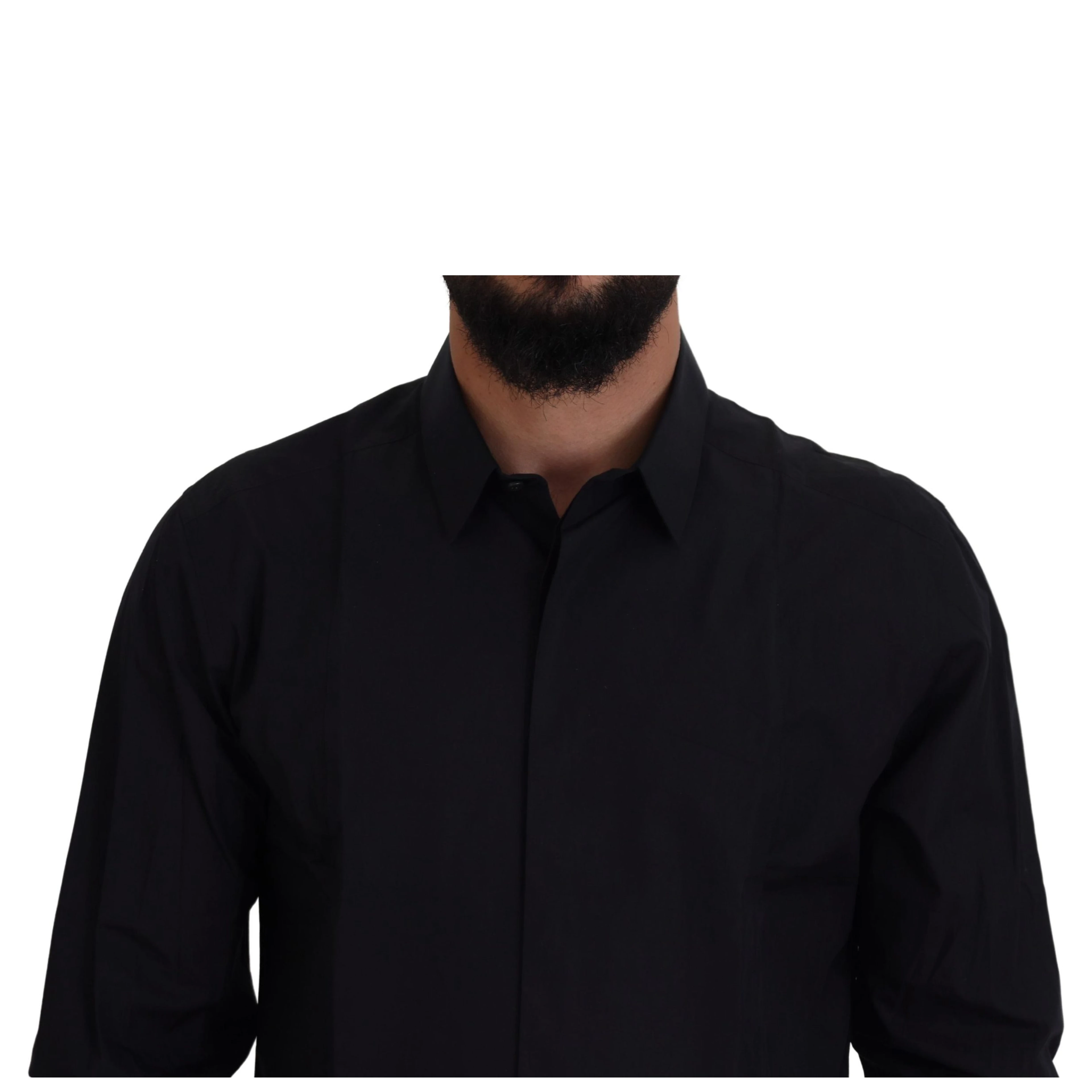 Black Gold Cotton Slim Fit Dress Mens Shirt