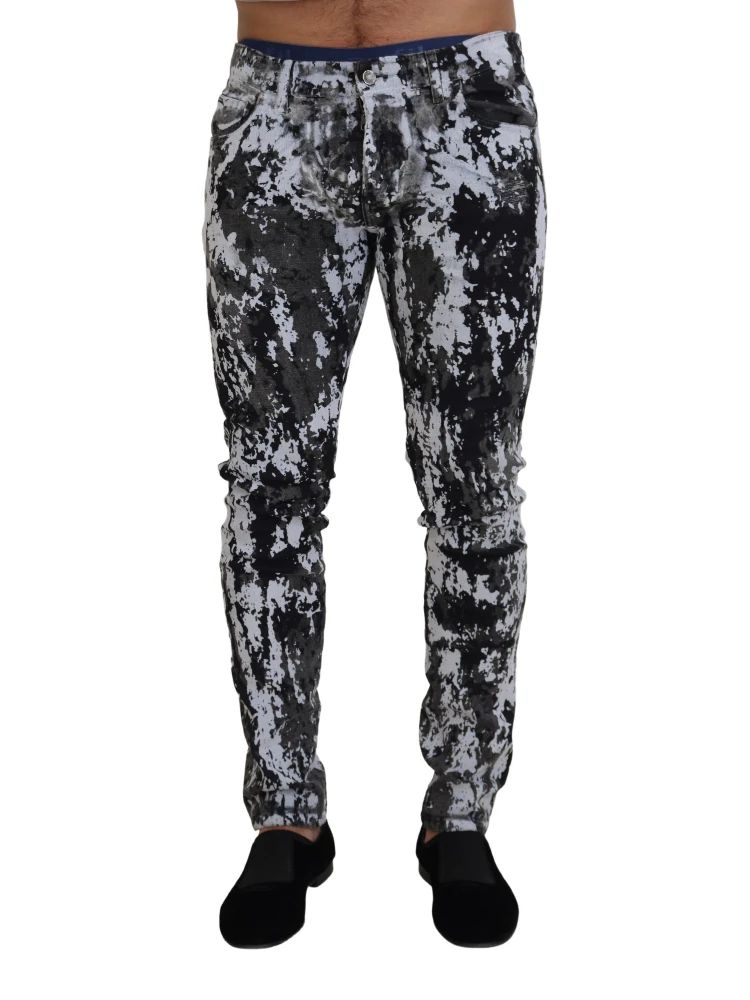 Multicolor Cotton Tie Dye Skinny Denim Jeans