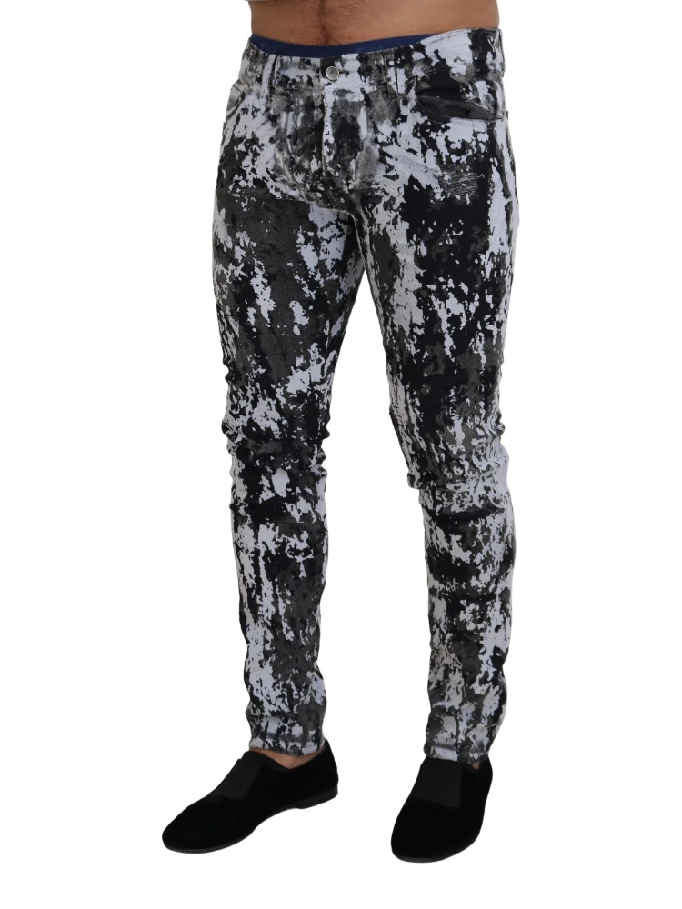 Multicolor Cotton Tie Dye Skinny Denim Jeans alternative