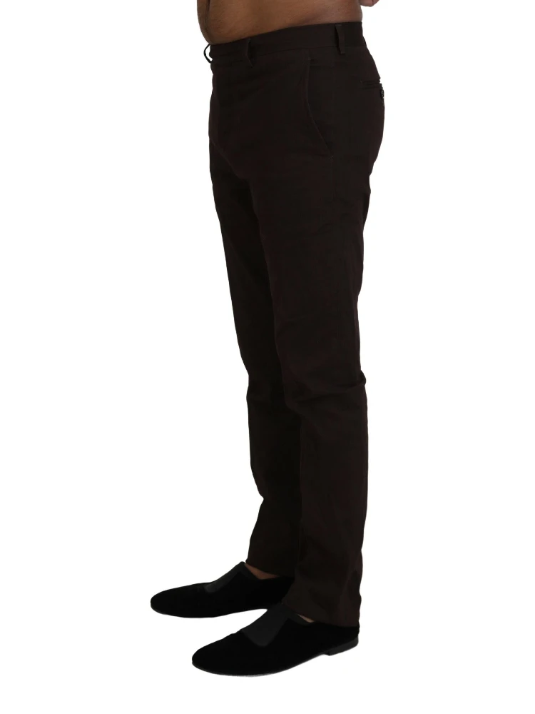 Brown Cotton Tapered Formal Men Pants alternative