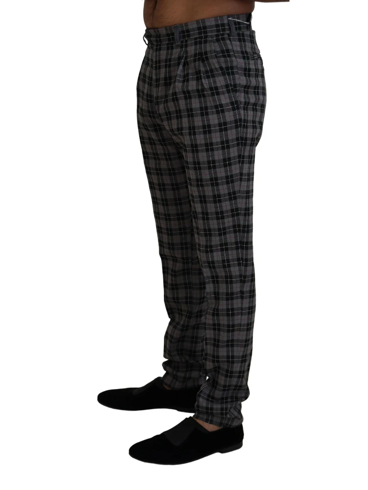 Gray Checkered Slim Fit Men Pants alternative