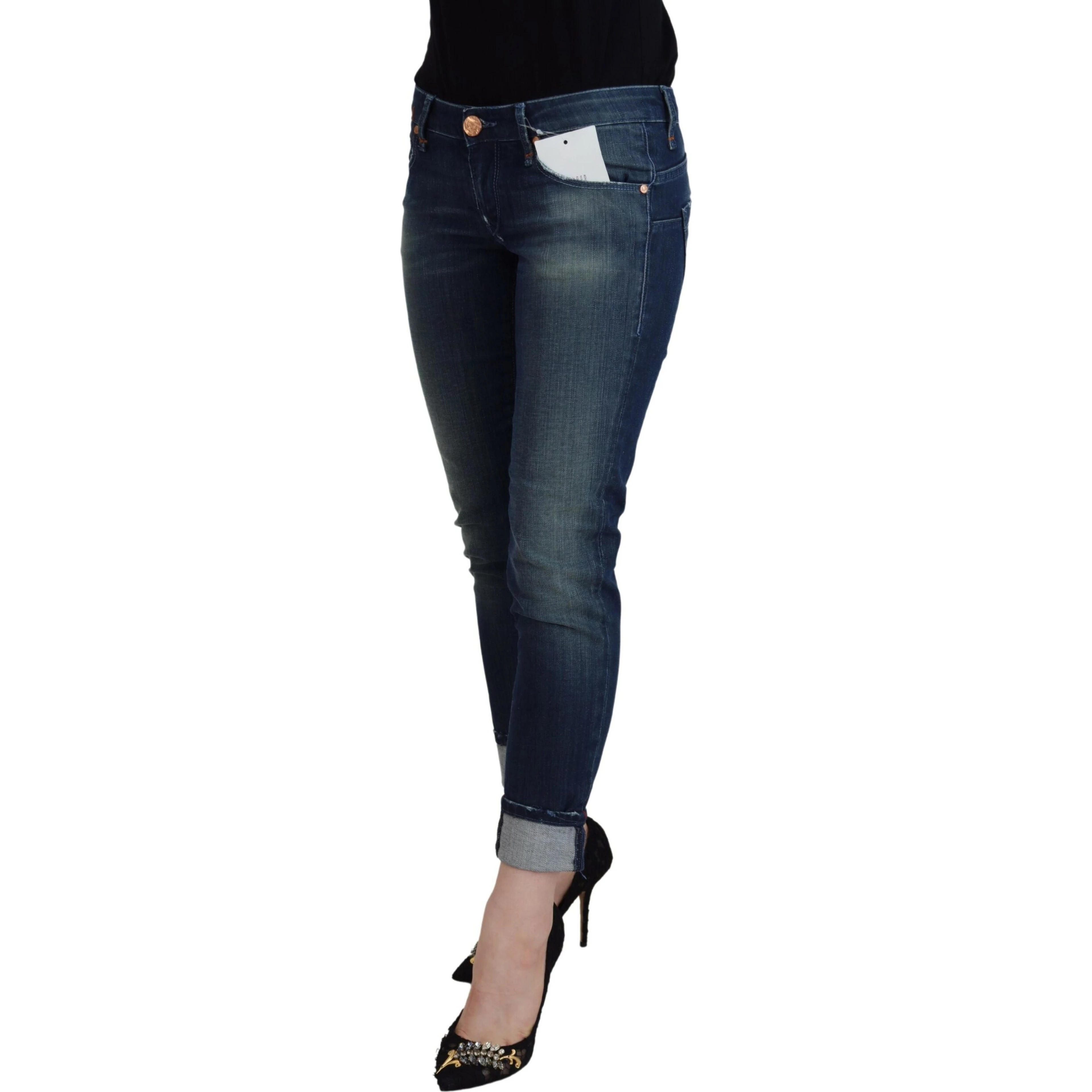 Blue Cotton Slim Fit Women Casual Denim Jeans