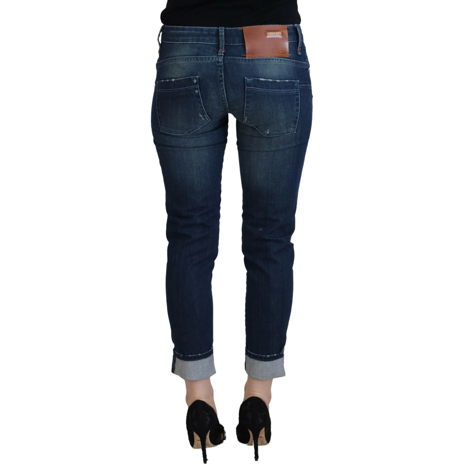 Blue Cotton Slim Fit Women Casual Denim Jeans